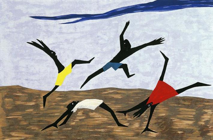 Jacob Lawrence, Harriet Tubman Series (Panel #4), 1940. Tempera on hardboard, unknown dimensions, Hampton University Museum, Hampton, Virginia. Via WikiArt