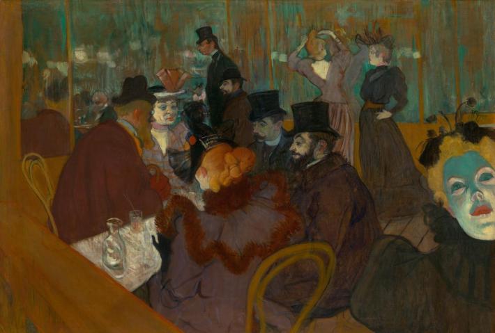 Henri de Toulouse-Lautrec, At the Moulin Rouge, 1892 - 95. Oil on Canvas. The Art Institute of Chicago.
