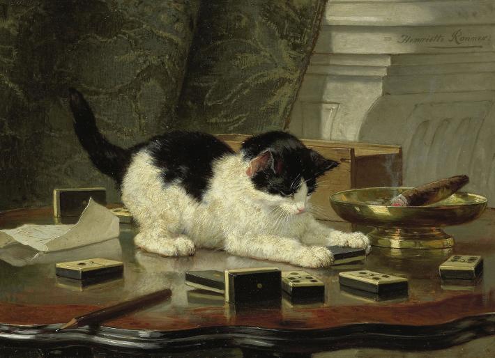 Henriëtte Ronner-Knip, Kitten's Game, c. 1860-78. Rijksmuseum.