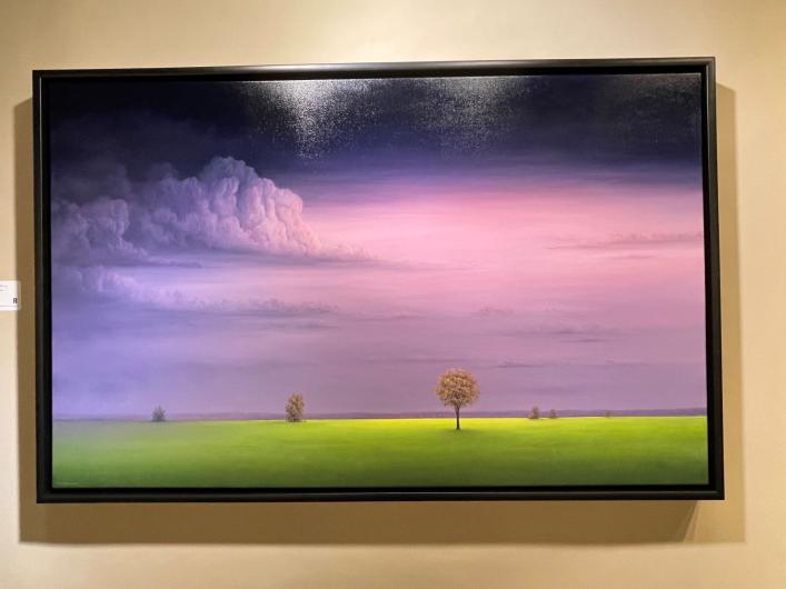 contemporary painting purple landscape