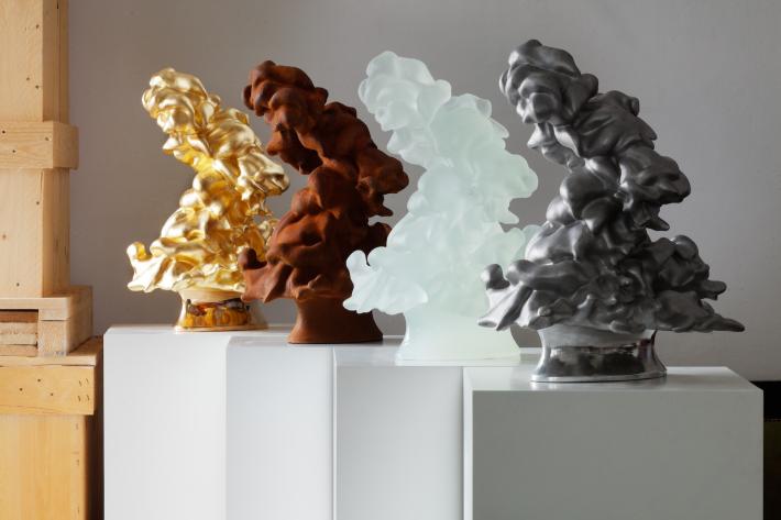 Karen LaMonte (American, born 1967), (Group of) Cumulus (1:8), 2020–2023. Various mediums and sizes. © Karen LaMonte. Photo: Martin Polak.