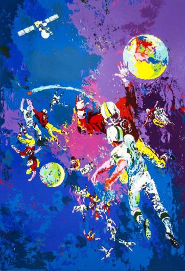 LeRoy Neiman, Satellite Football, 1982, serigraph on paper,