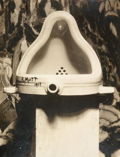 Marcel Duchamp's Fountain, 1917, photographed by Alfred Stieglitz.