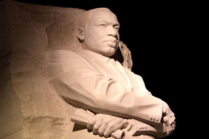 Martin Luther King Jr. Memorial, Washington, D.C., Sculpture design by ROMA Design Group, Sculpted by Chinese artist Master Lei Yixin. Photo by Gage Skidmore.