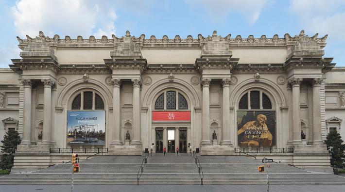 The Metropolitan Museum of Art entrance façade. Manhattan, New York City.
