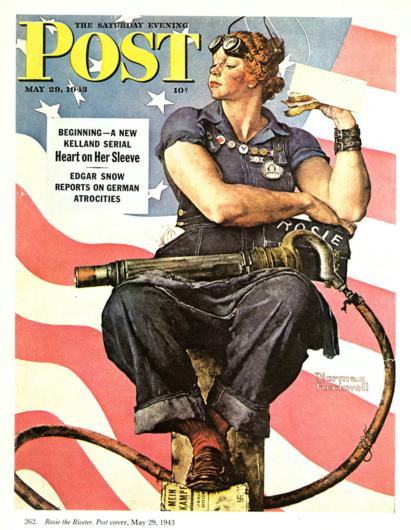 Norman Rockwell, Rosie, for the cover for The Saturday Evening Post, May 1943.