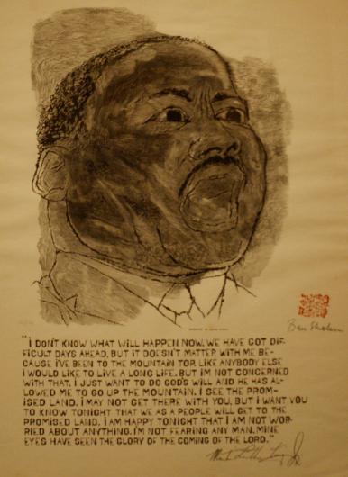 Poster of Wood Engraved MLK Portrait