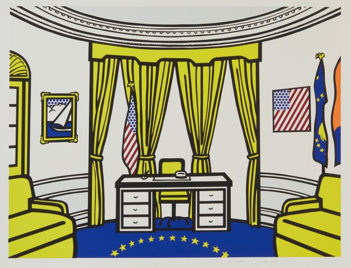 Roy Lichtenstein pop art print of the Oval Office