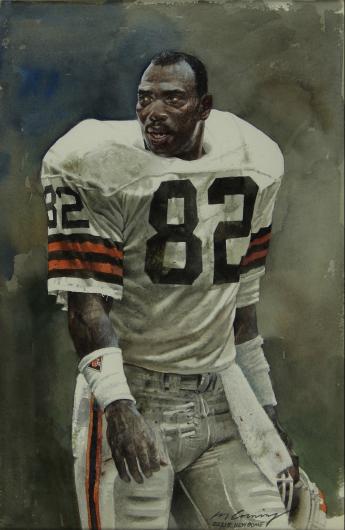 Merv Corning, Ozzie Newsome, 1992. Watercolor on paper.