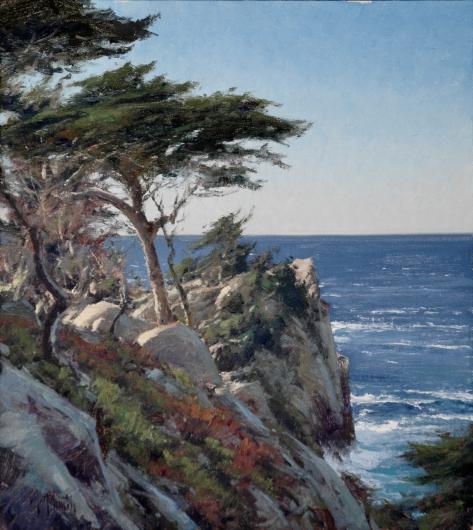 Matt Smith painting of a rocky coastline