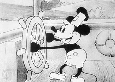Mickey's first appearance in Steamboat Willie (1928)