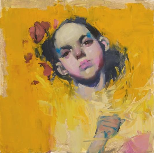 Milt Kobayashi  Yellow Boa  Oil  10” x 10”  $4,600