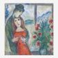 Marc Chagall (French, 1887-1985), Devant la Fenêtre à Sils, circa 1960-68. 19 3/4 x 18 1/2 in. (50.2 x 47cm). Estimate: $250,000 - $400,000.
